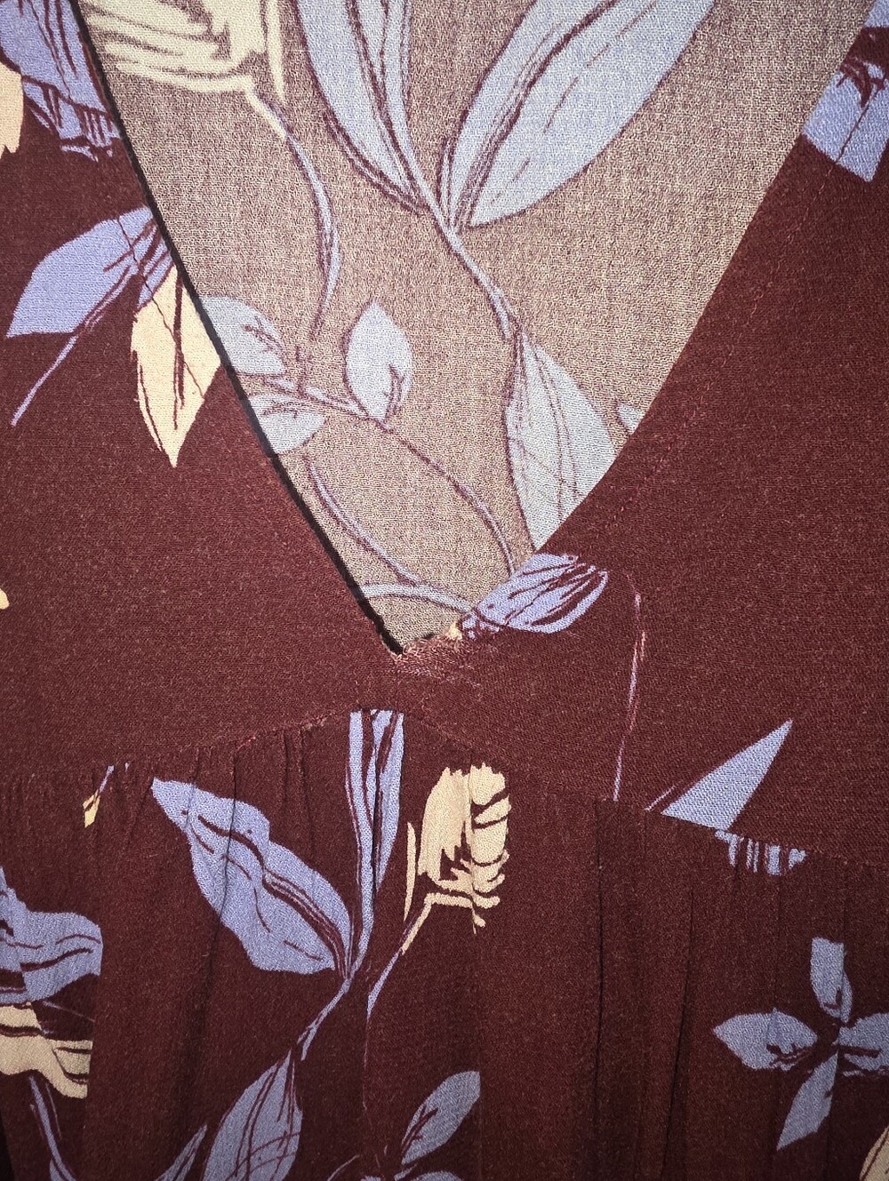 Free People Purple Floral V-Neck Tunic Dress - Picture 5 of 9